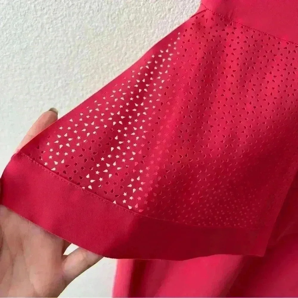 Chiara Boni la petite robe Dominik Laser-cut Peplum Dress In Peach size 38 us 2 - Picture 2 of 13